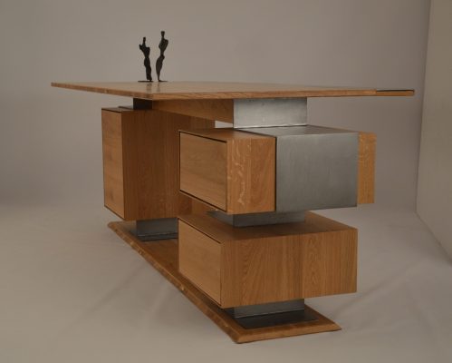 bureau bois et métal